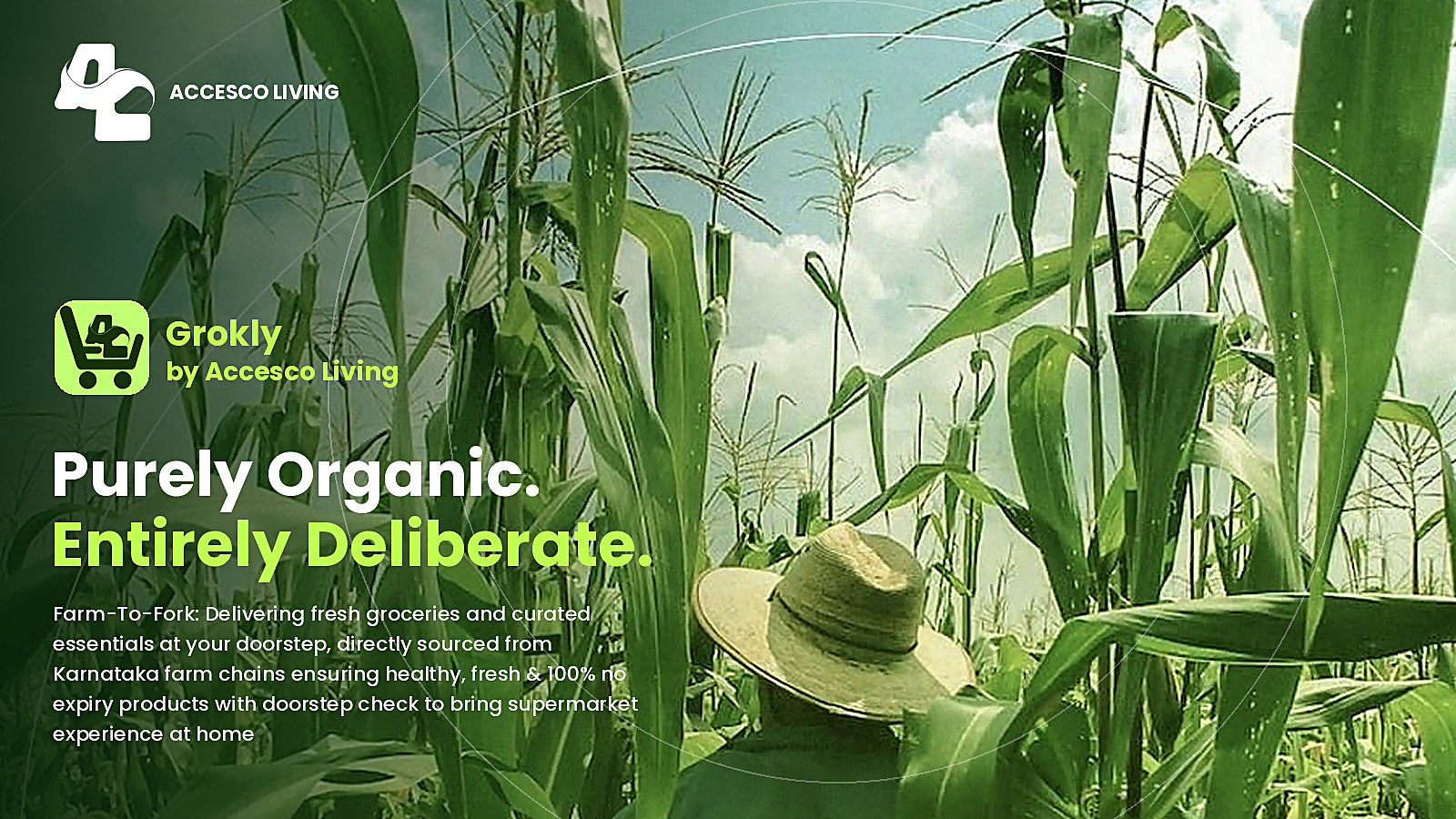 Grokly by Accesco Living: Purely Organic. Entirely Deliberate. Farm-to-fork groceries delivered from Karnataka farms.